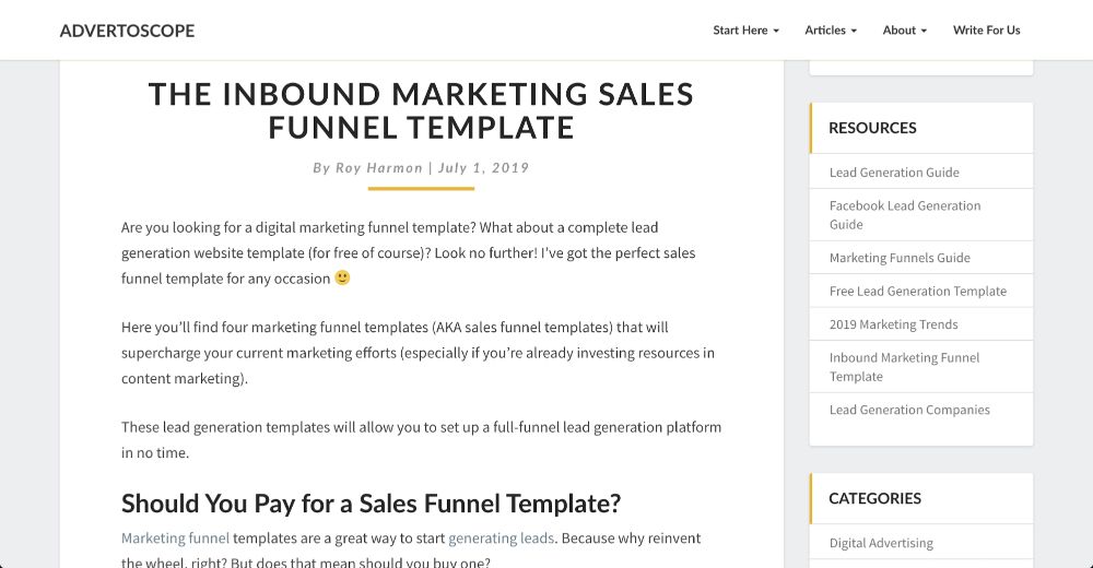 The Inbound Marketing Sales Funnel Template