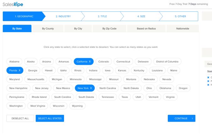 A tool like SalesRipe can help you generate targeted leads